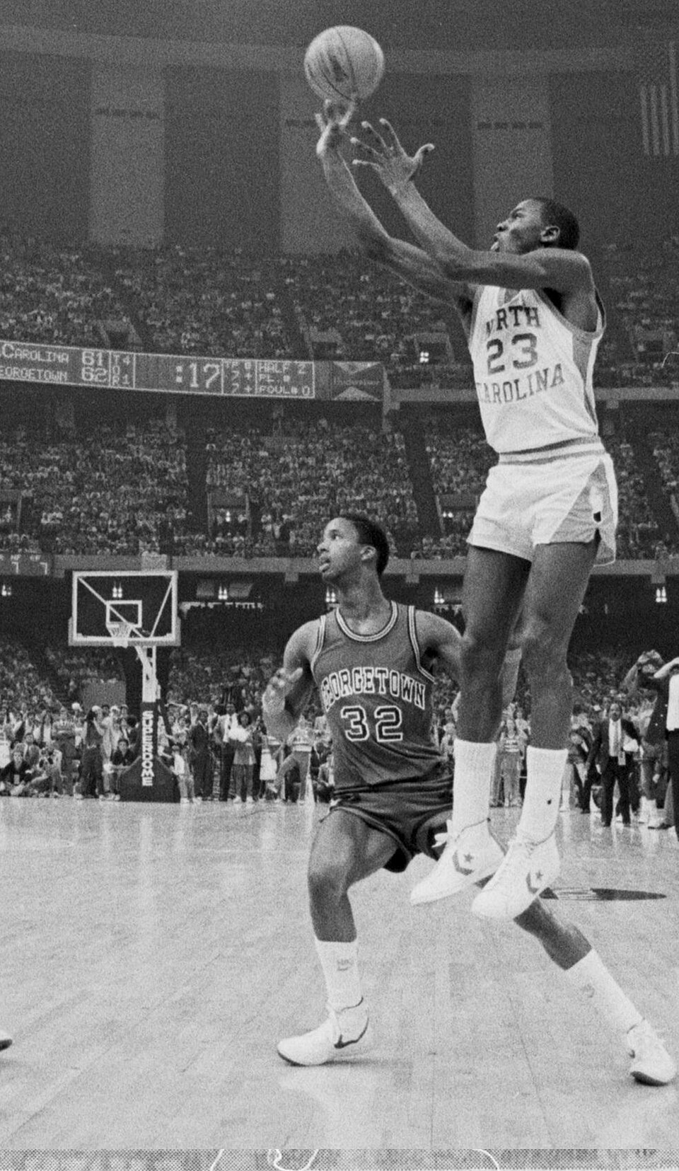 The 24-second shot clock begins