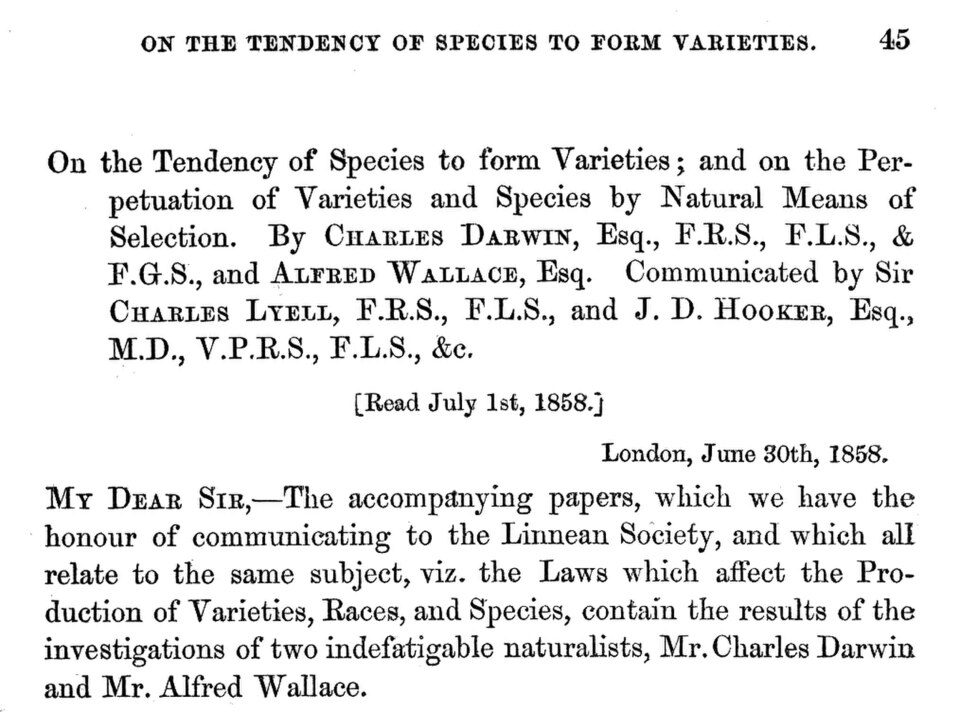 On the Origin of Species published