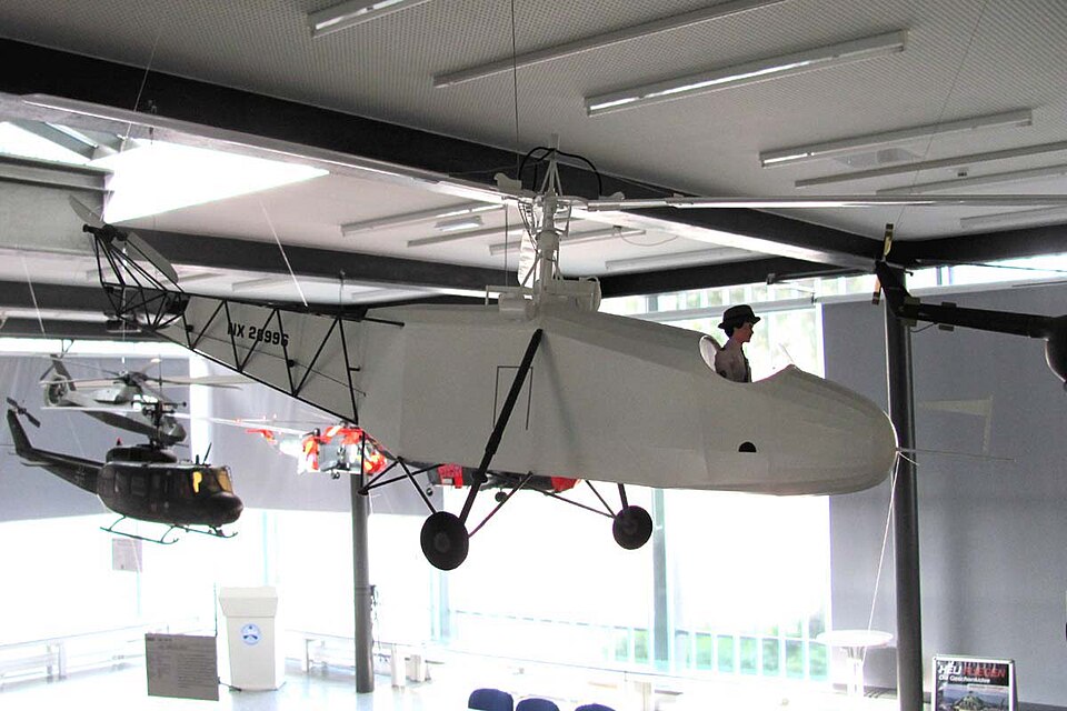 Builds first helicopter