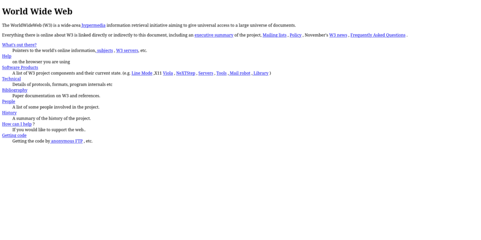 Web announced publicly