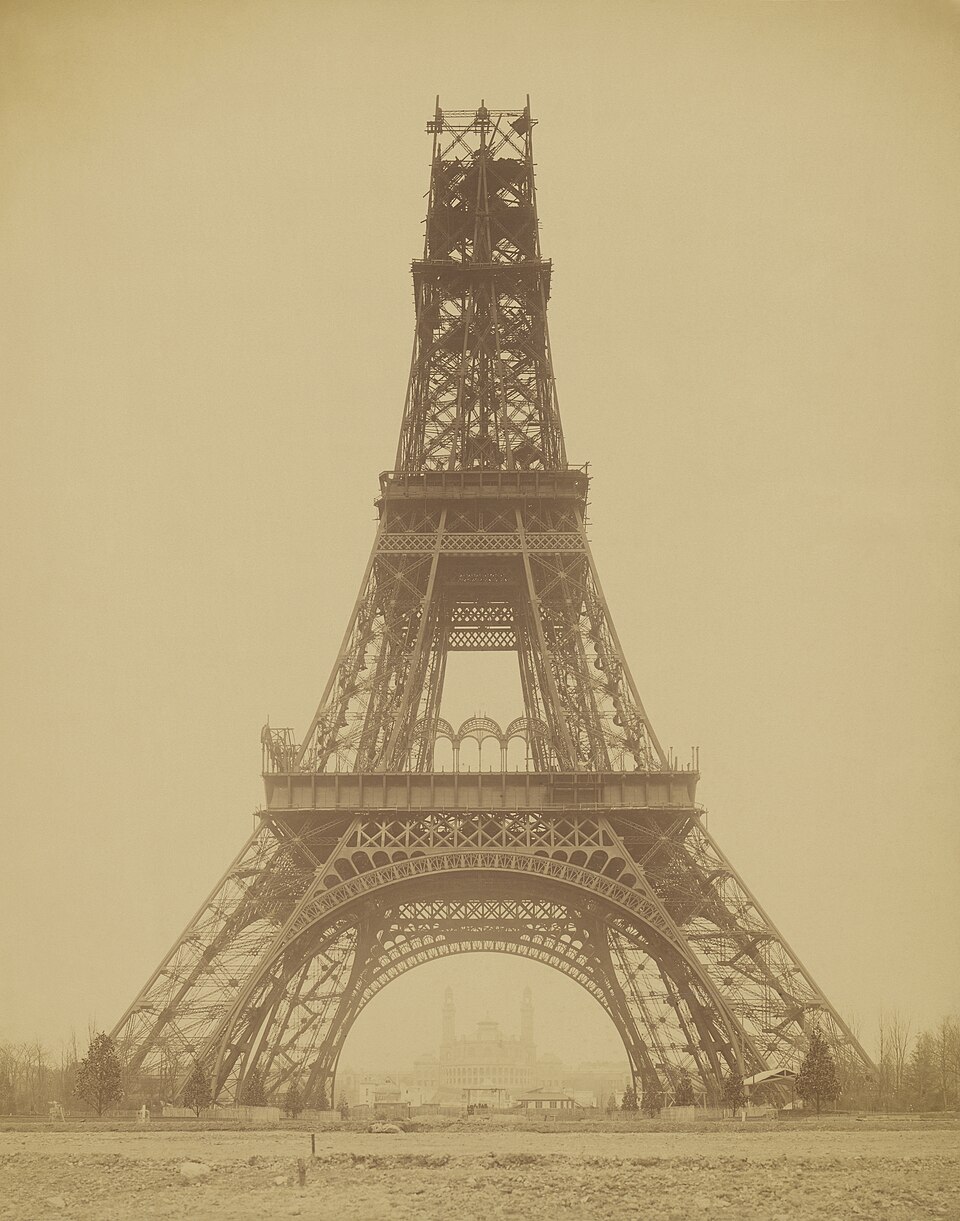 Eiffel Tower construction begins