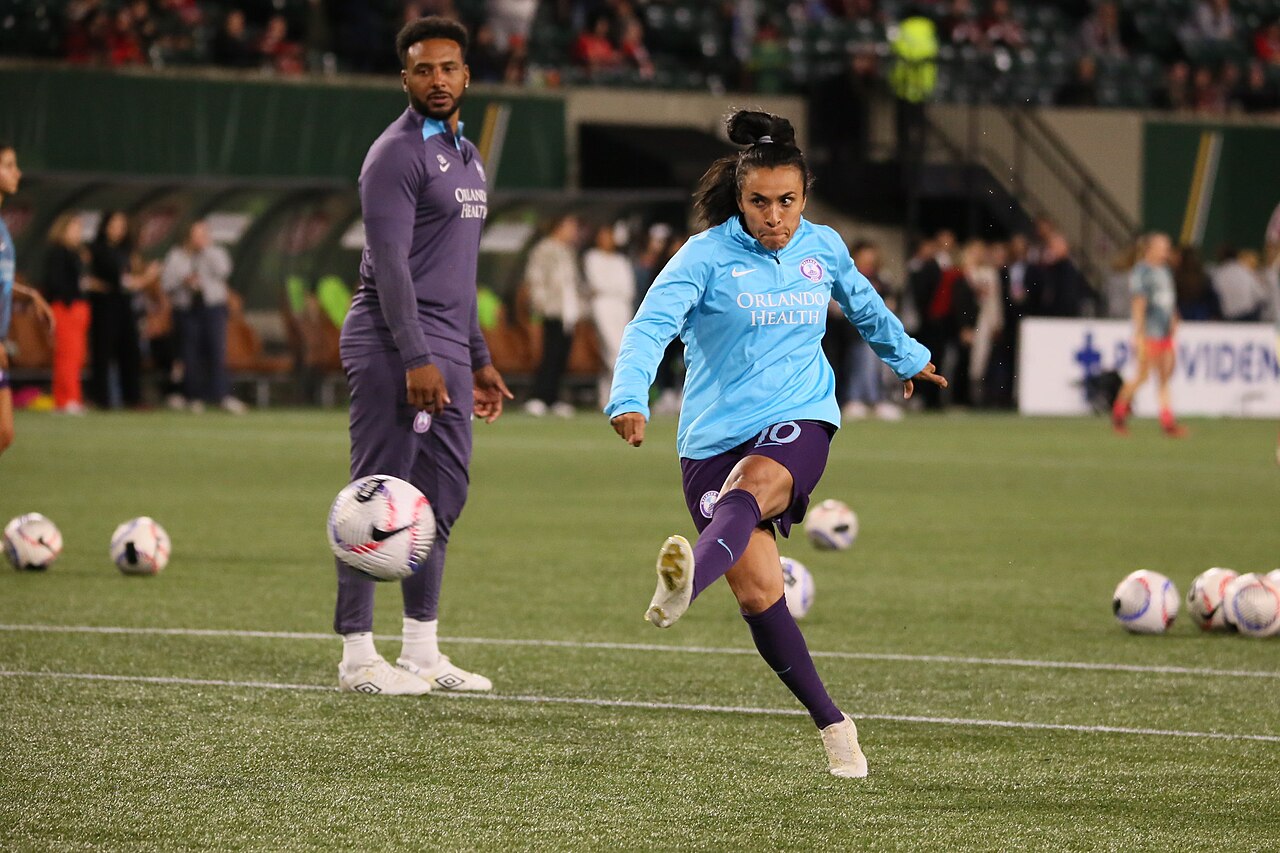 Marta playing football in 2024